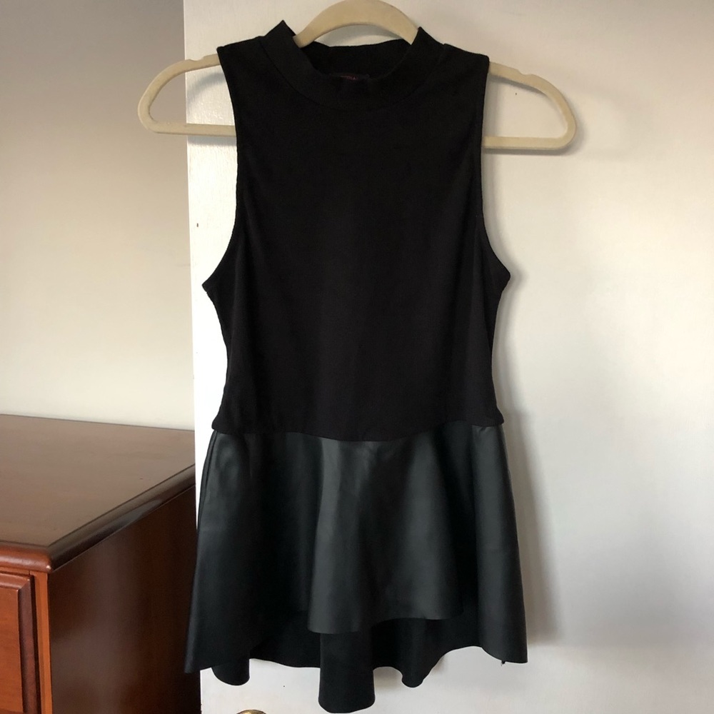 Material Girl Peplum Mock Neck Top